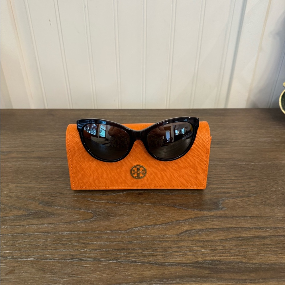 Tory Burch Black and Orange Sunglasses Sporty Style